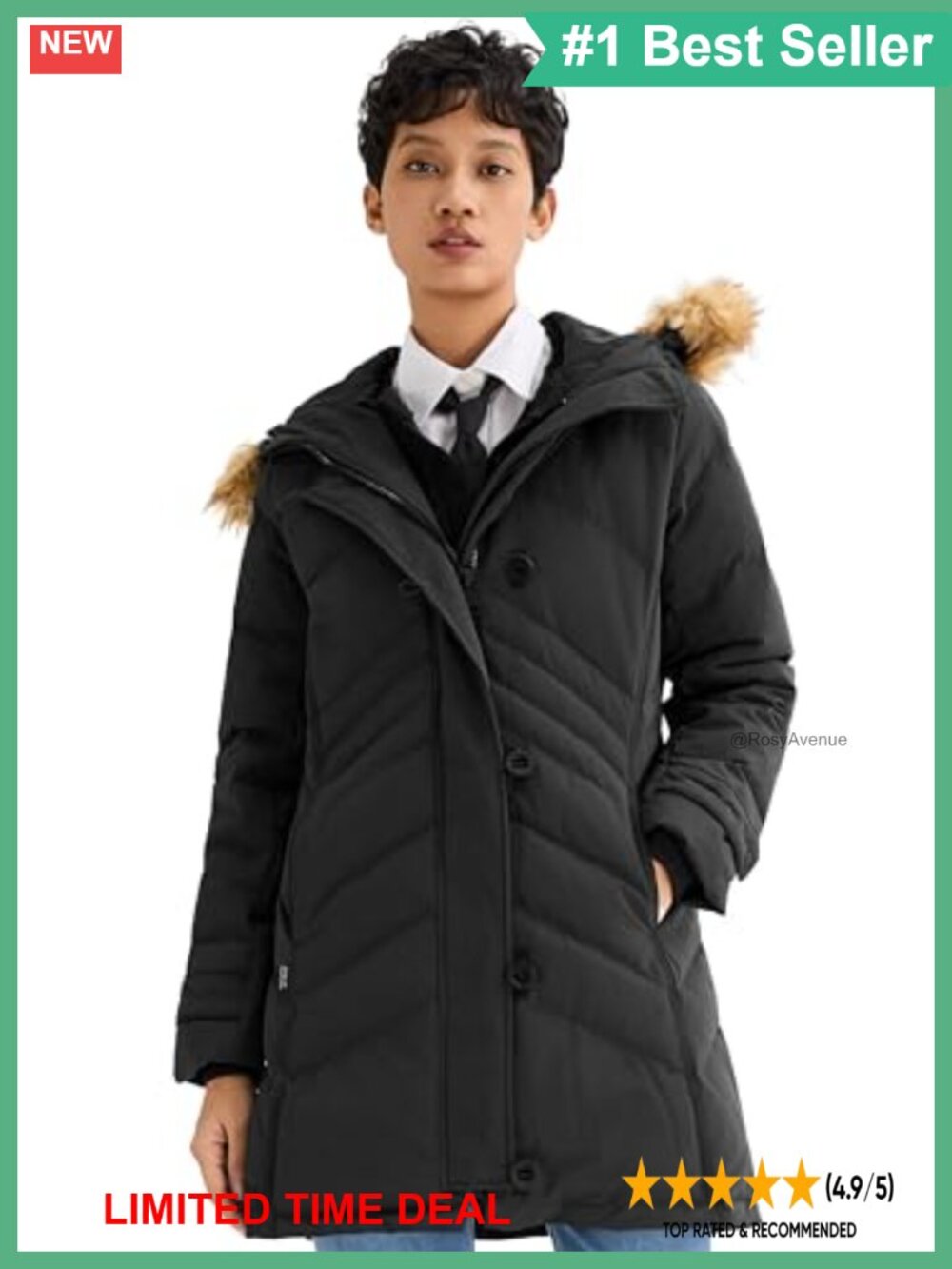 Hooded Slim Down Parka Quilted Puffer Winter Coat Duck Down Filled